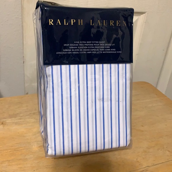 Ralph Lauren Prescot Blue Stripe KING Sheet Set